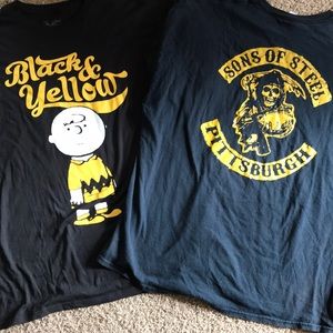 Two Steelers shirts